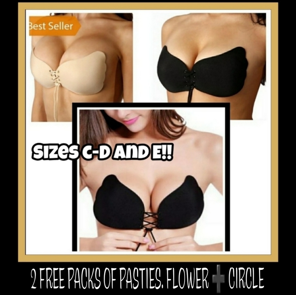 STRAPLESS BACKLESS Reusable Washable BRA WITH 2 FREE PACKS OF PASTIES.